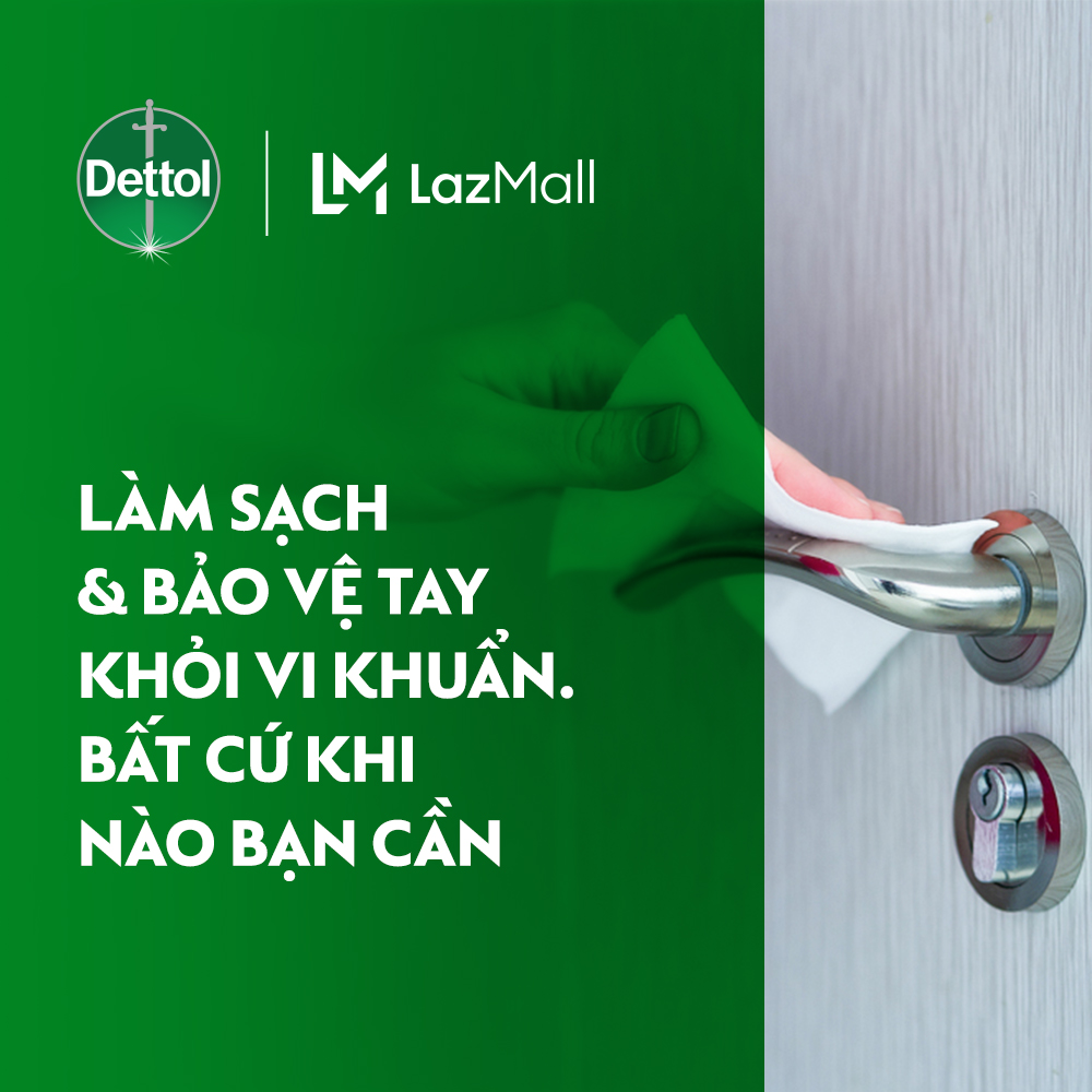 Combo 3 khăn ướt Dettol kháng khuẩn