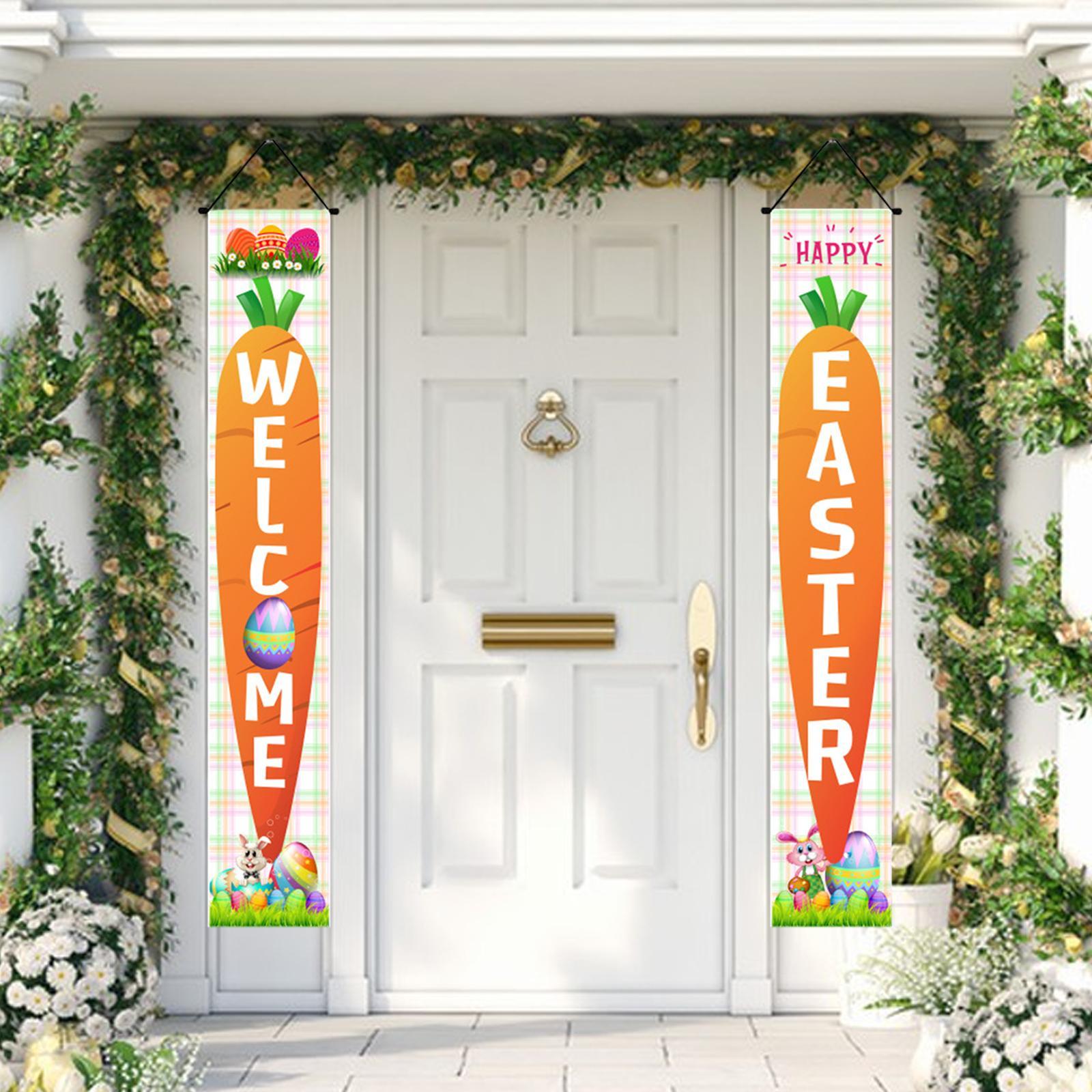 Easter Banners Hanging Door Decorations for Holiday Easter Party Photo Props