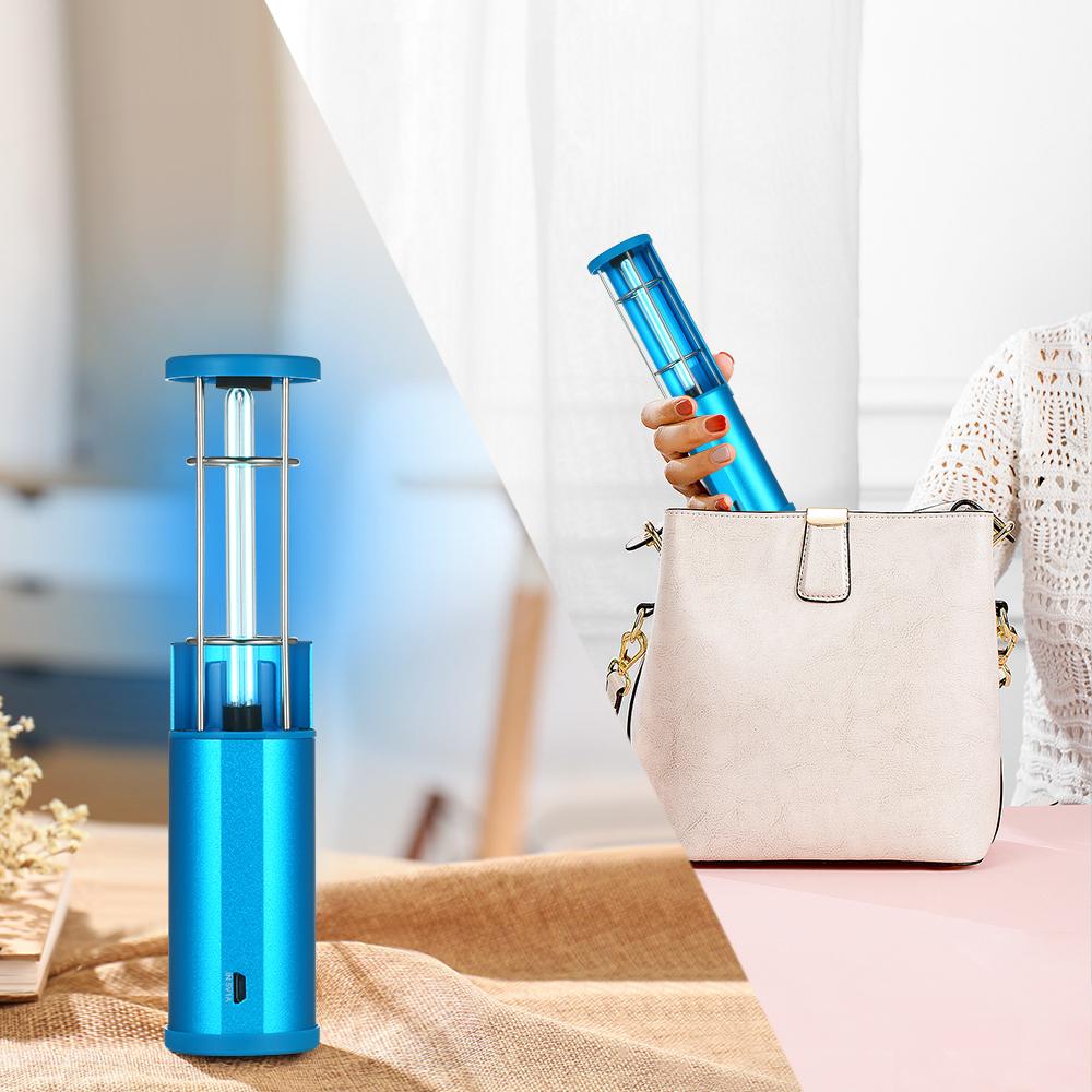 Đèn UV Đèn cực tím di động với màn trập di động Đèn cực tím & Ozone làm sạch kép Đèn UV có thể sạc lại