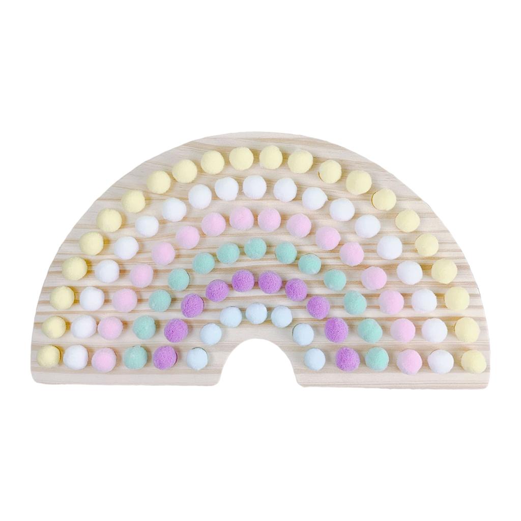 Rainbow Board Clip Beads Recognition Education Fun Interactive Toys Gift