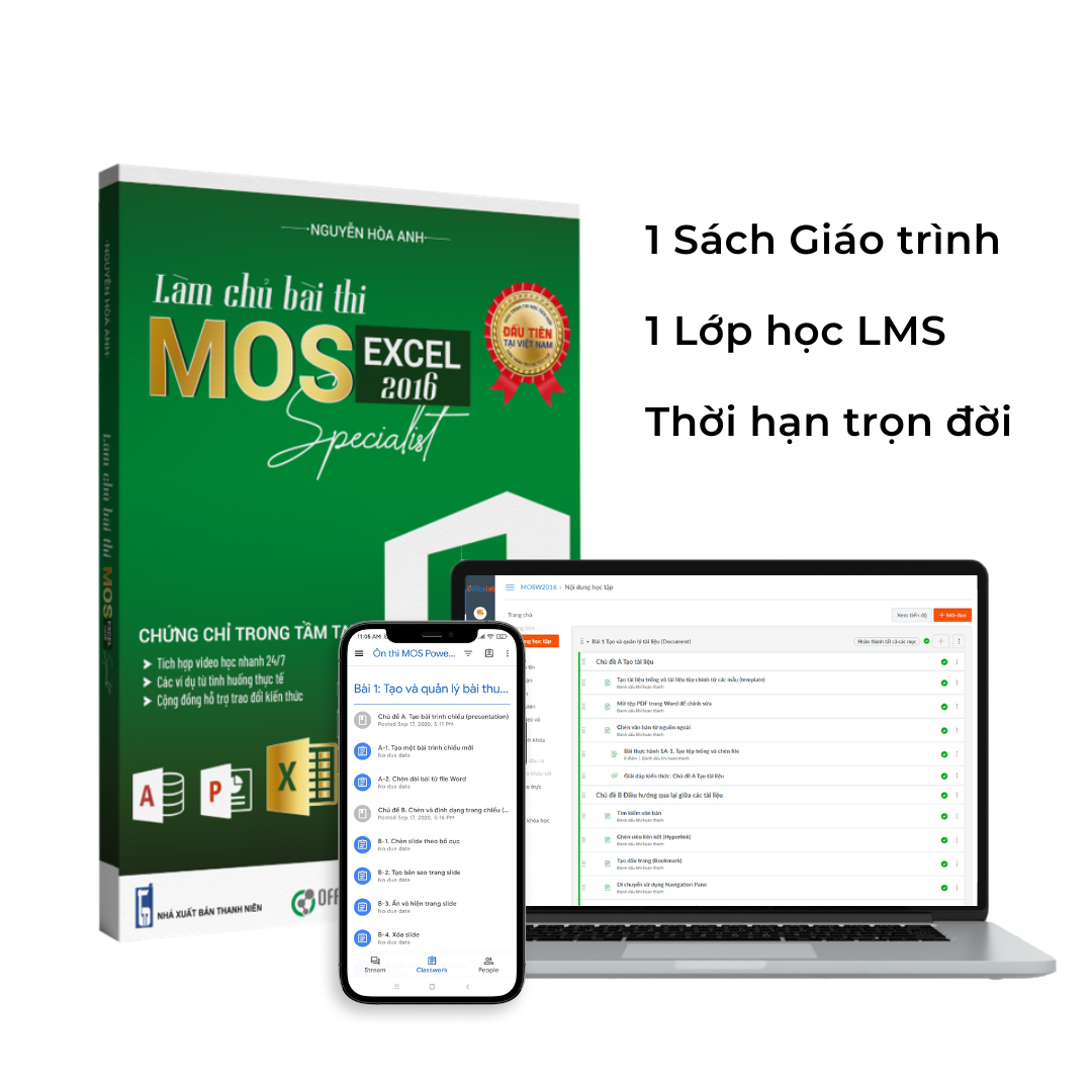 [DỌN KHO] Làm chủ bài thi MOS Excel 2016 Specialist (Kèm Video bài giảng) - tinhocmos