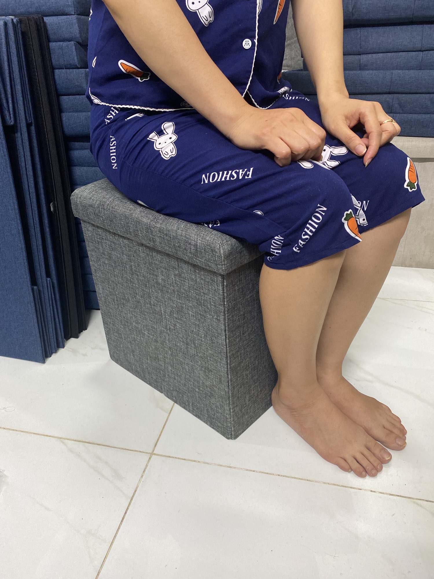 Bộ 2 ghế sofa kiêm thùng hộp đựng đồ hàng Việt Nam size XL 70x39xcao40cm & size L 39x39xcao40cm chất vải Oxford 600D