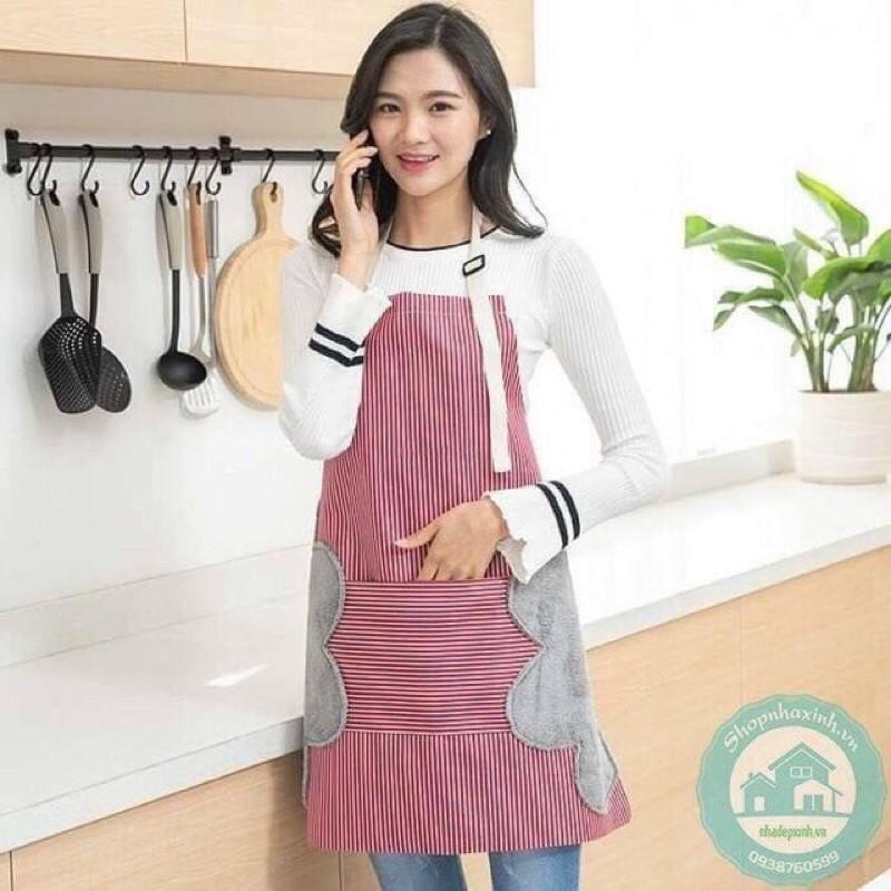 Tạp Dề Chống Thấm Có Túi Để Điện Thoại Và Chỗ Lau Tay Tiện Lợi
