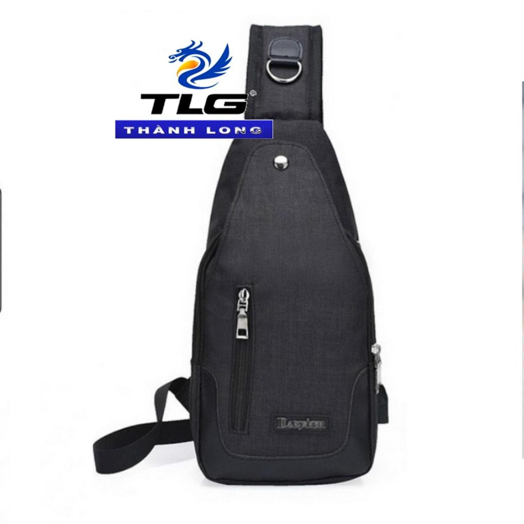 Túi đeo chéo nam cao cấp tích hợp cổng sạc USB Đồ Da Thành Long TLG 208211 2(đen) tặng 01 bút bi cao cấp TLG