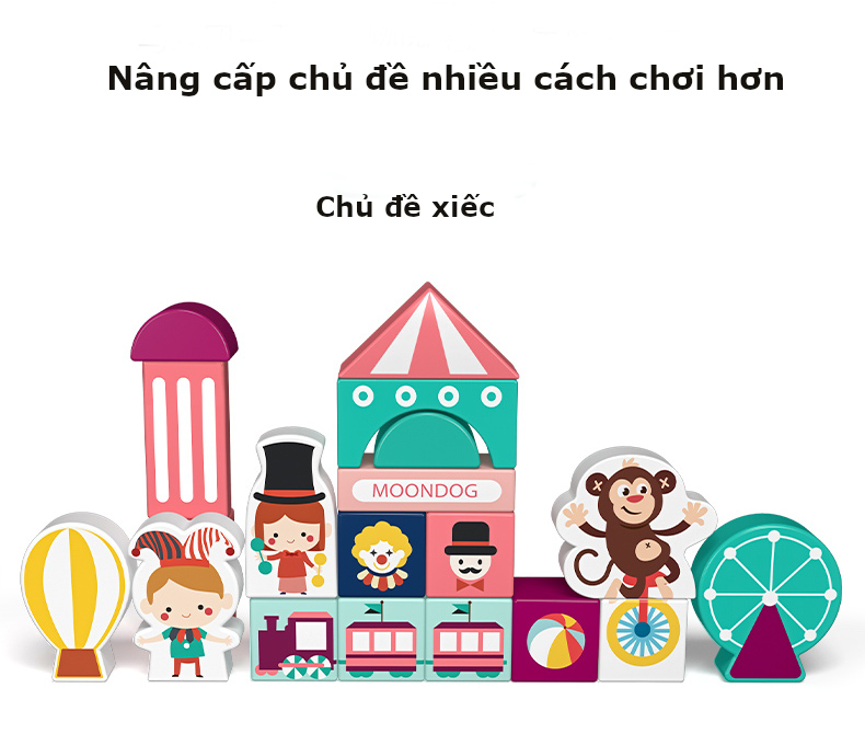 Bộ xếp hình bằng gỗ mô hình thành phố