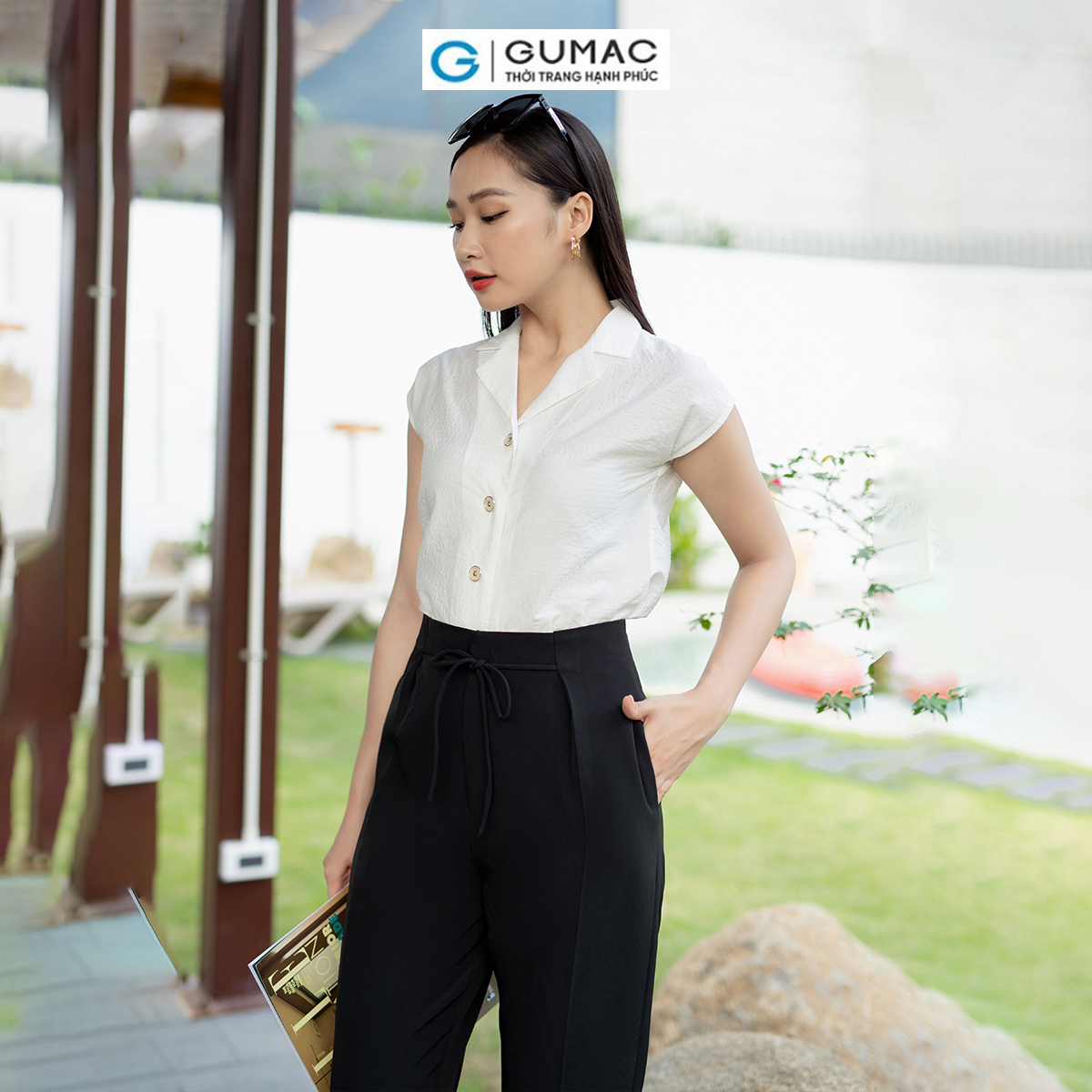 Quần baggy nữ thắt dây nơ tôn dáng trẻ trung thời trang GUMAC QD07047