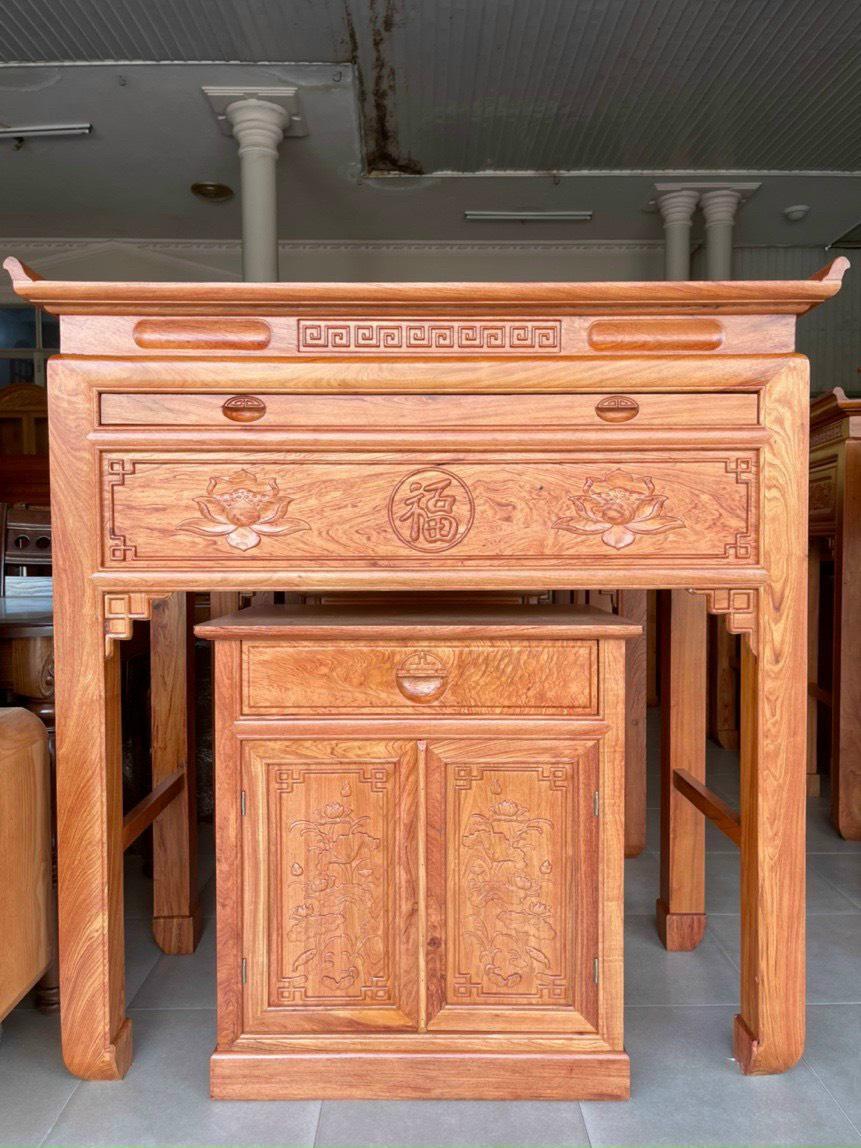 Bàn cúng gia tiên . bàn thờ phật ,Bàn Thờ Gỗ Hương 1m27 và 1m54