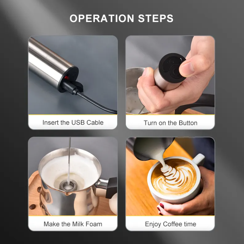 Máy tạo bọt cà phê, đánh trứng cầm tay MFB1501Z - Dung lượng pin: 800mAh