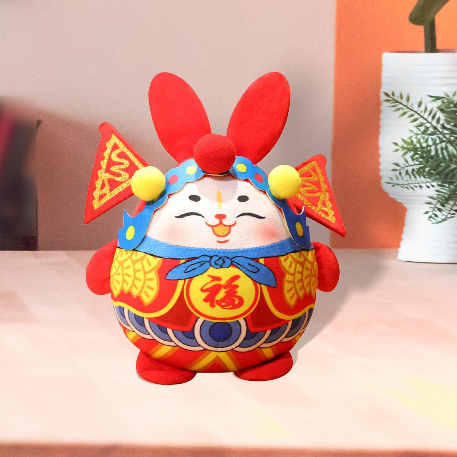 Stuffed Animal Doll Comfortable  Rabbit Plush Toy for Spring Festival Living Room Decor