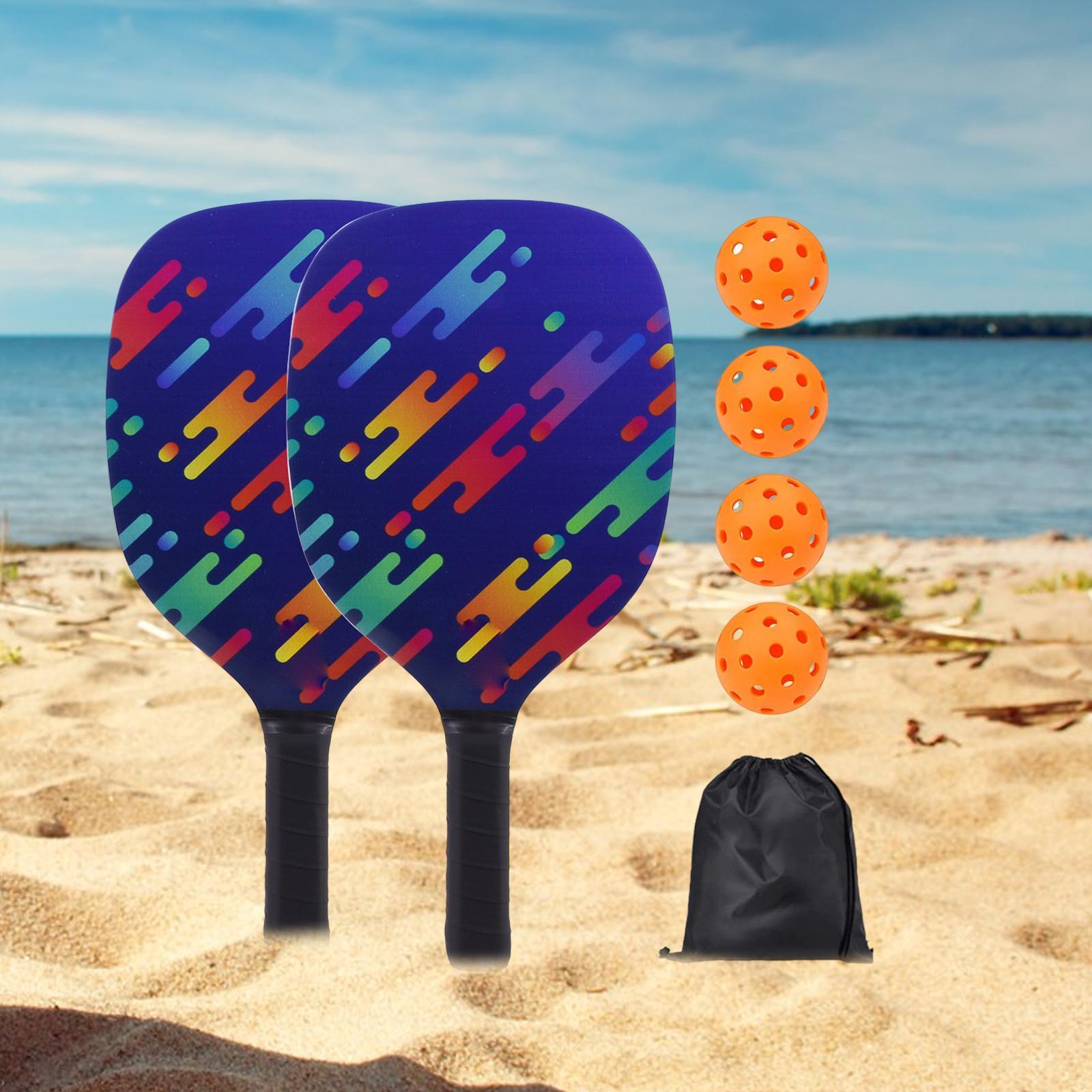 Portable Pickleball Paddle Racket Rackets 4 Pickleballs Comfort Grip for Men