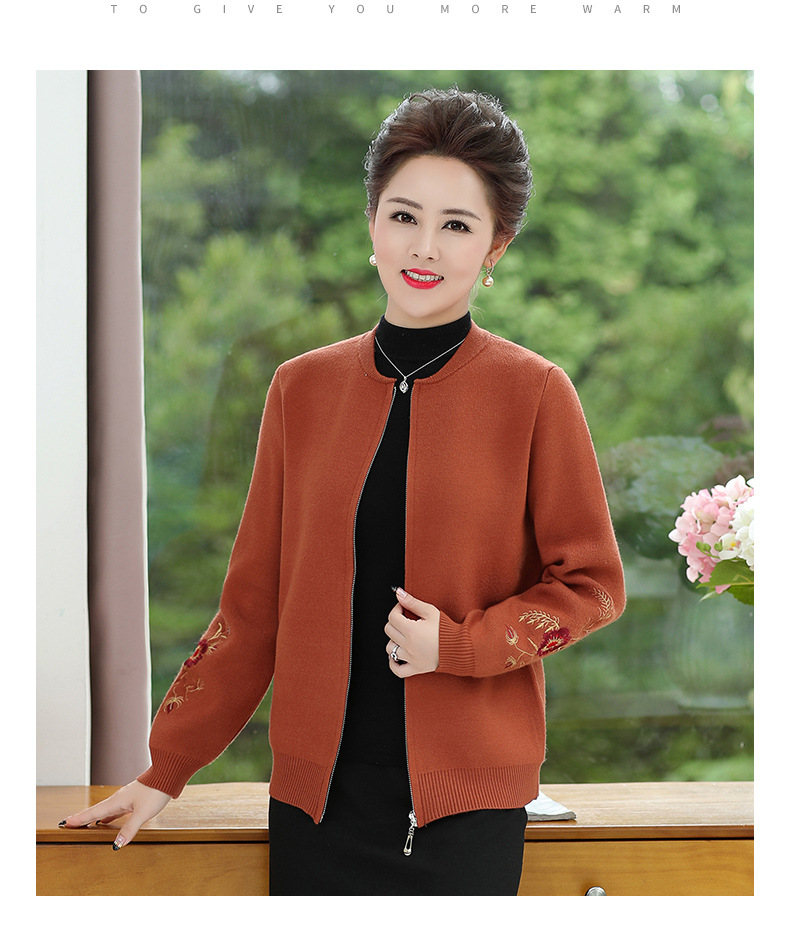 Áo Khoác Len Nữ Thêu Hoa Trung Niên Dày Đẹp AL63 - Hàng Quảng Châu Cao Cấp