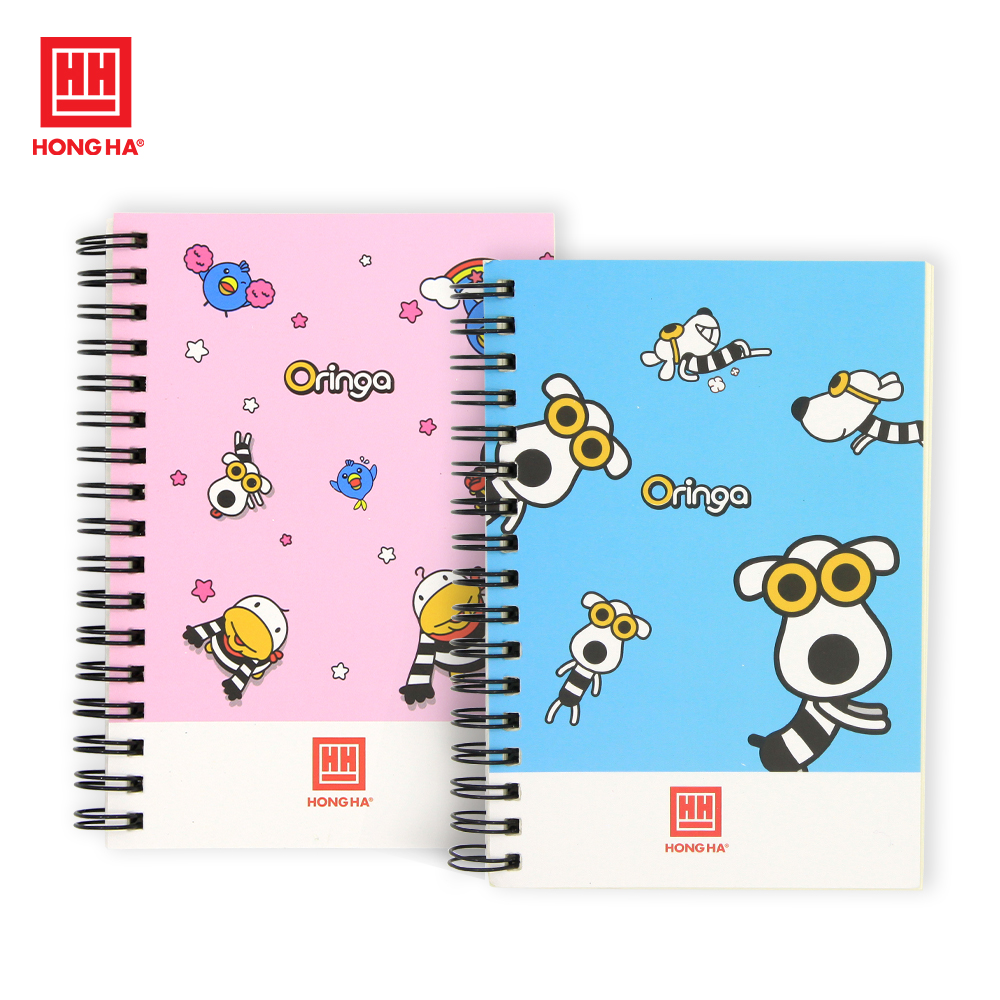 Combo 2 Sổ lò xo 200 trang A6 Hồng Hà Oringa - 4166/ 4174