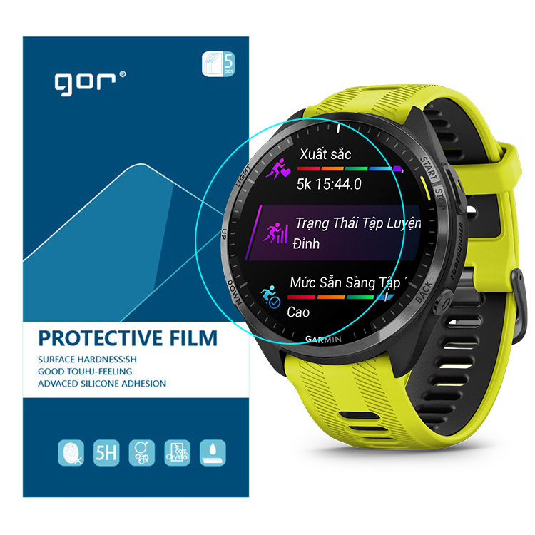 Miếng dán TPU bảo vệ màn hình GOR cho Garmin Forerunner 965 - Hàng Chính Hãng