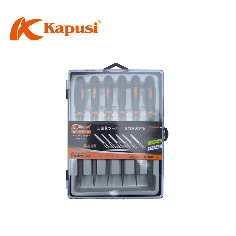 Bộ dũa 6 cái hãng KAPUSI Japan K-3898, dài 140mm, chất liệu hợp kim cao cấp