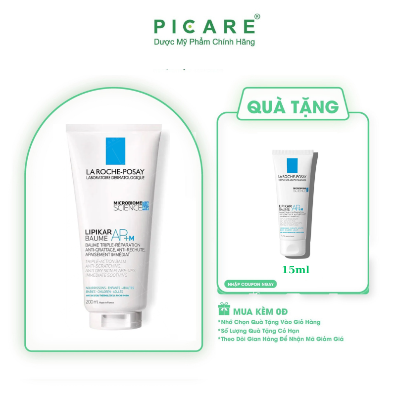 Kem dưỡng làm dịu da cho trẻ em & trẻ sơ sinh La Roche-Posay Lipikar Baume AP+M 200ml