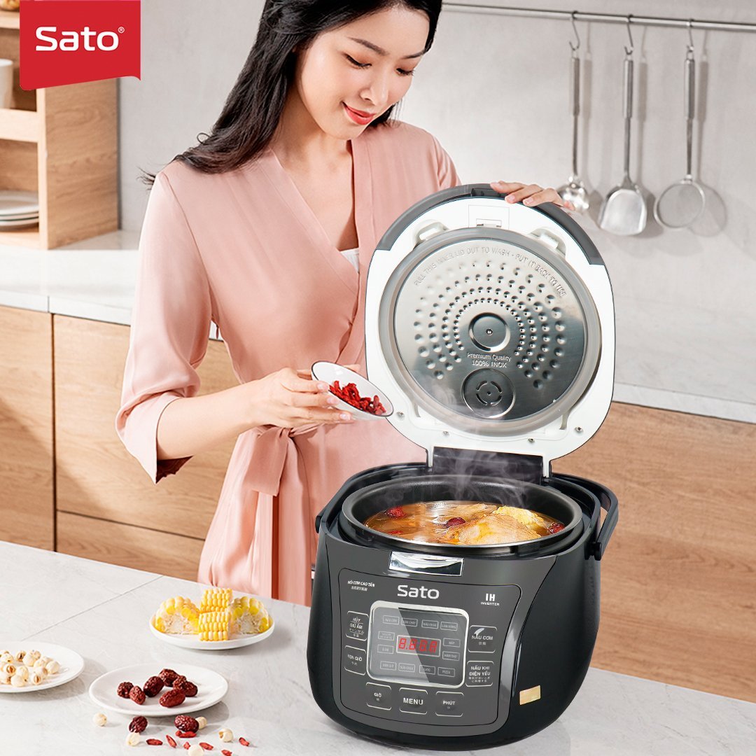 Nồi cơm điện cao tần Sato 18CT011 1.8L VIỆT - NHẬT - Hàng chính hãng - Dung tích 1.8L