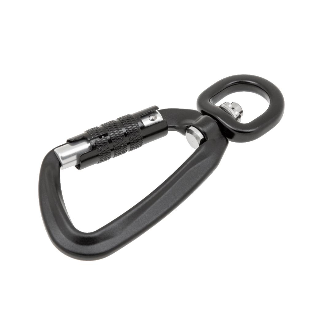 Outdoor Carabiner Self Lock Clip Key Ring Holder Key Chain Hiking Hook D Shape 500KG - Choice of Color