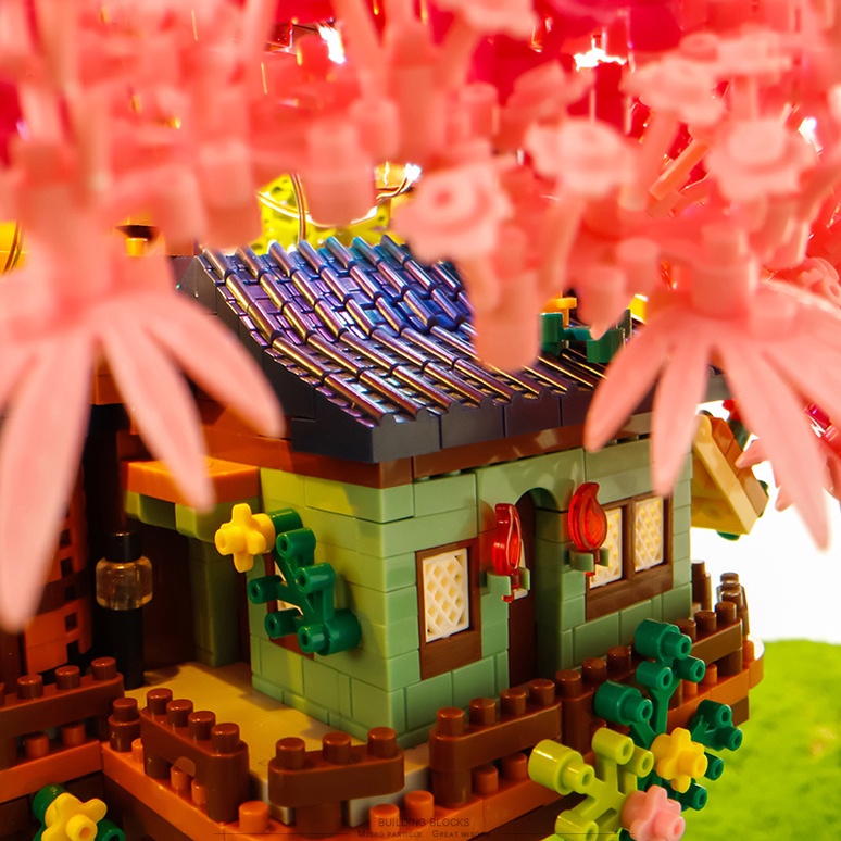 Mô hình nhà cây 7 màu size to TREE HOUSE tạo hình ngôi nhà trên cây bonsai cây cảnh