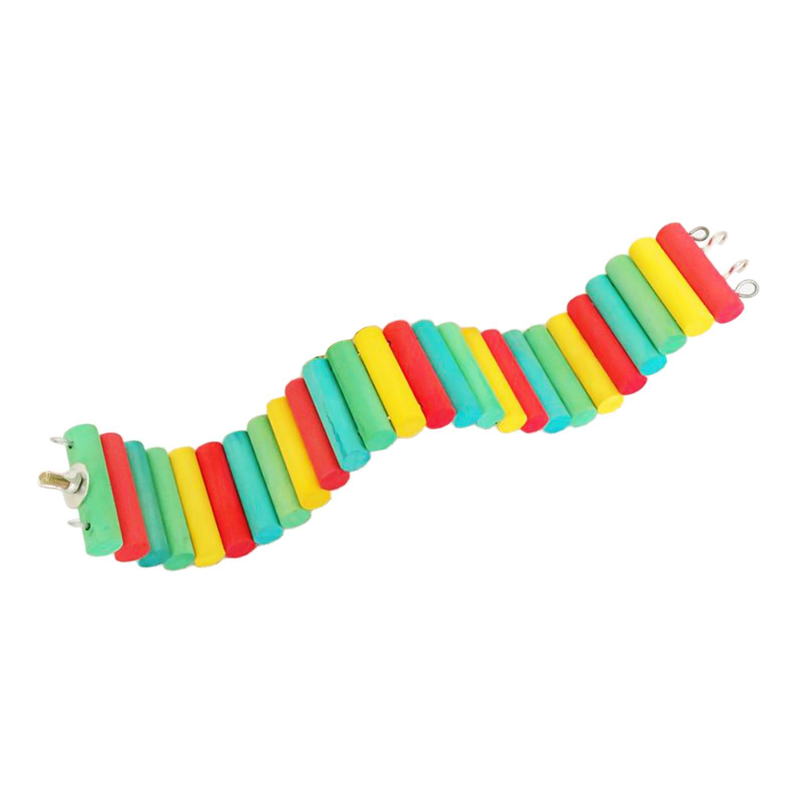 Bird Parrot Suspension Bridge Swing Stand Perch Cage Hanging Toys
