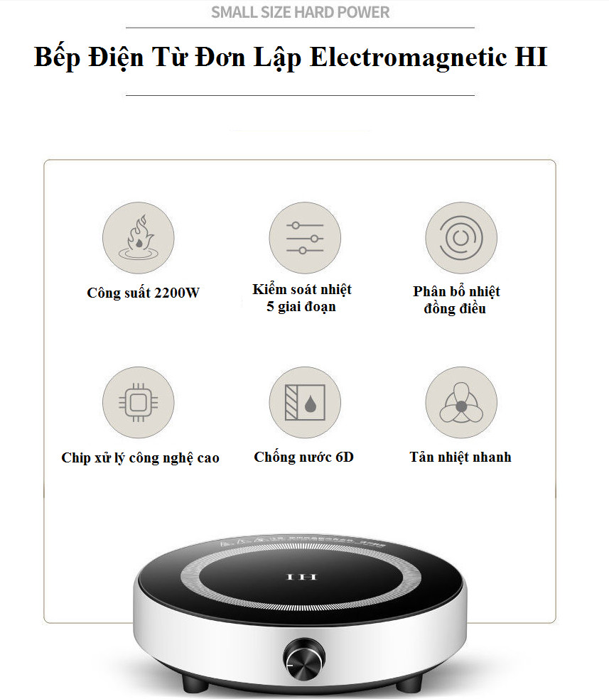 Bếp điện từ đơn hình tròn thông minh công suất cao SX-2022