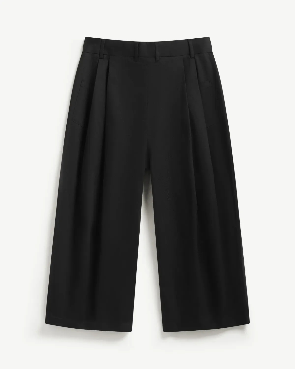 Quần dài nam màu đen ống rộng xếp ly form Barrel - ROUTINE 10S26PCA017