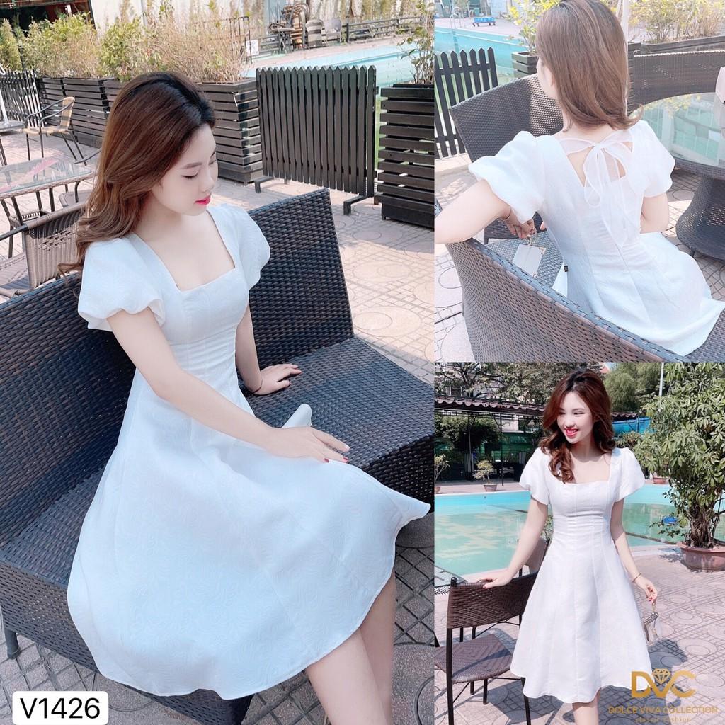 Váy trắng tay bồng V1426 - ĐẸP SHOP DVC