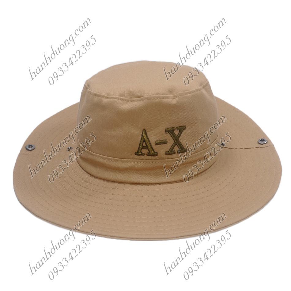 Mũ tai bèo nam thêu chữ A-X nón tai bèo lính vành rộng giúp chống nắng tốt với chất liệu vải cotton tốt mềm mại dễ thấm