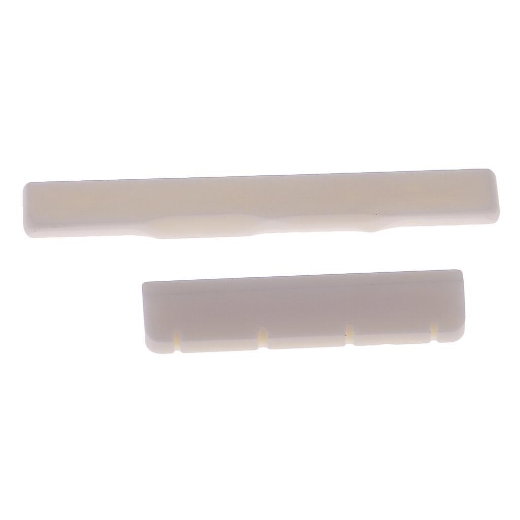 Instrument Guitar Bridge Parts Saddle Nut Set Slotted for Ukulele Accessory