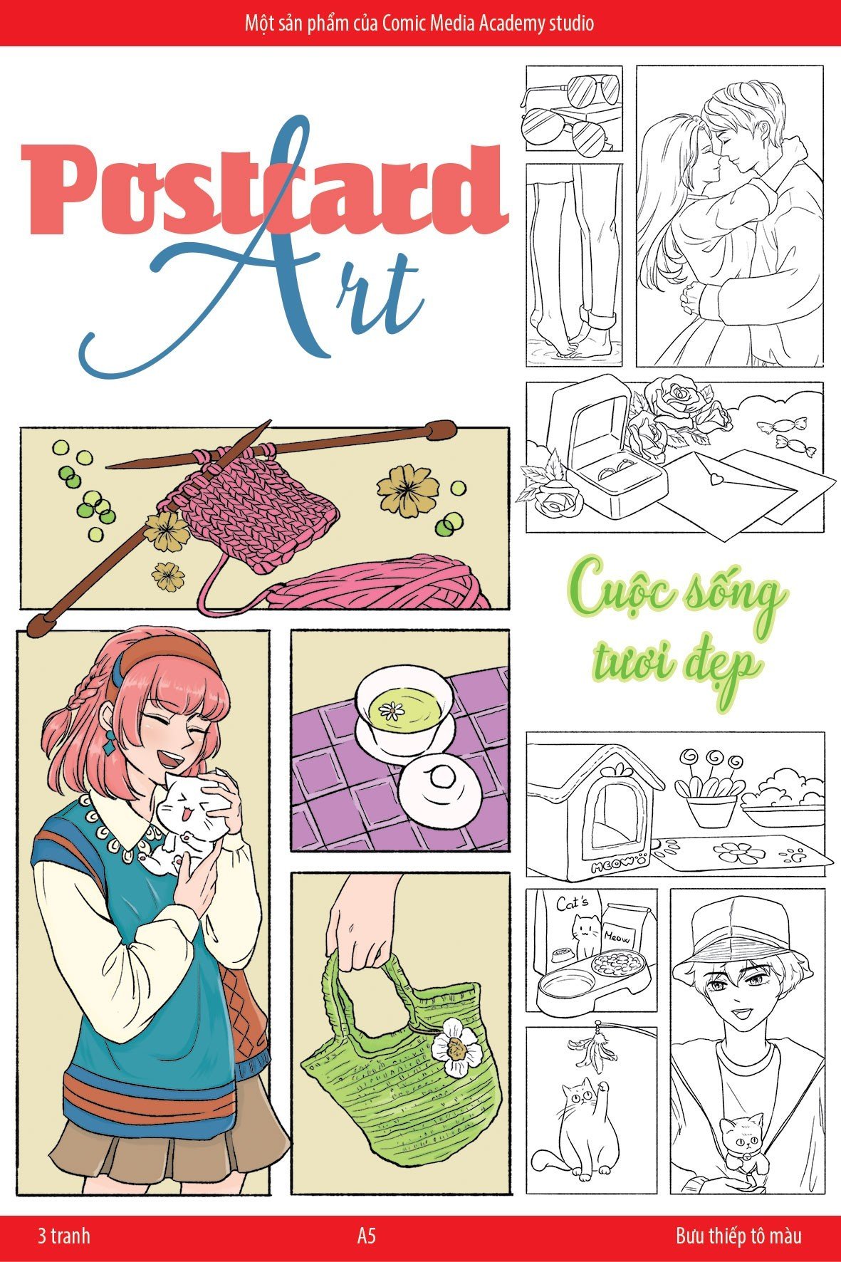 Postcard Art Tô Màu CMA Studio Giấy Mỹ Thuật 300Gsm Cao Cấp 10x15cm - Cuộc Sống Tươi Đẹp Mẫu 1