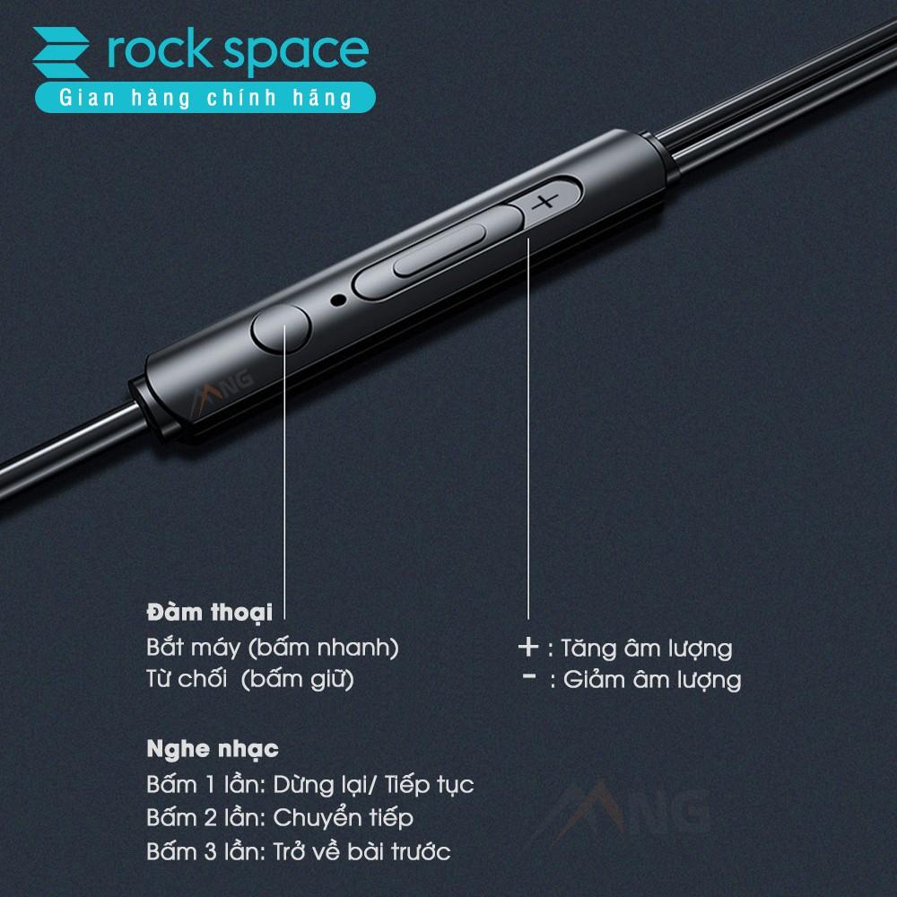 Tai nghe có dây Rockspace ES01 nhét tai dành cho samsung iphone máy tính có mic - Hàng chính hãng 