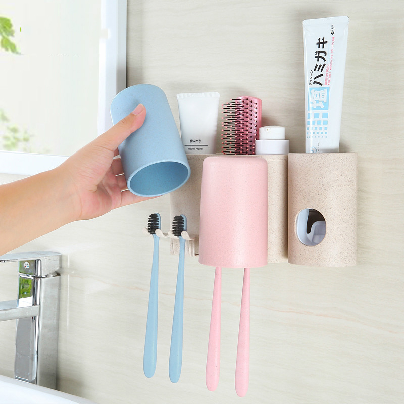 Bộ nhả kem đánh răng tự động kèm 2 cốc cao cấp