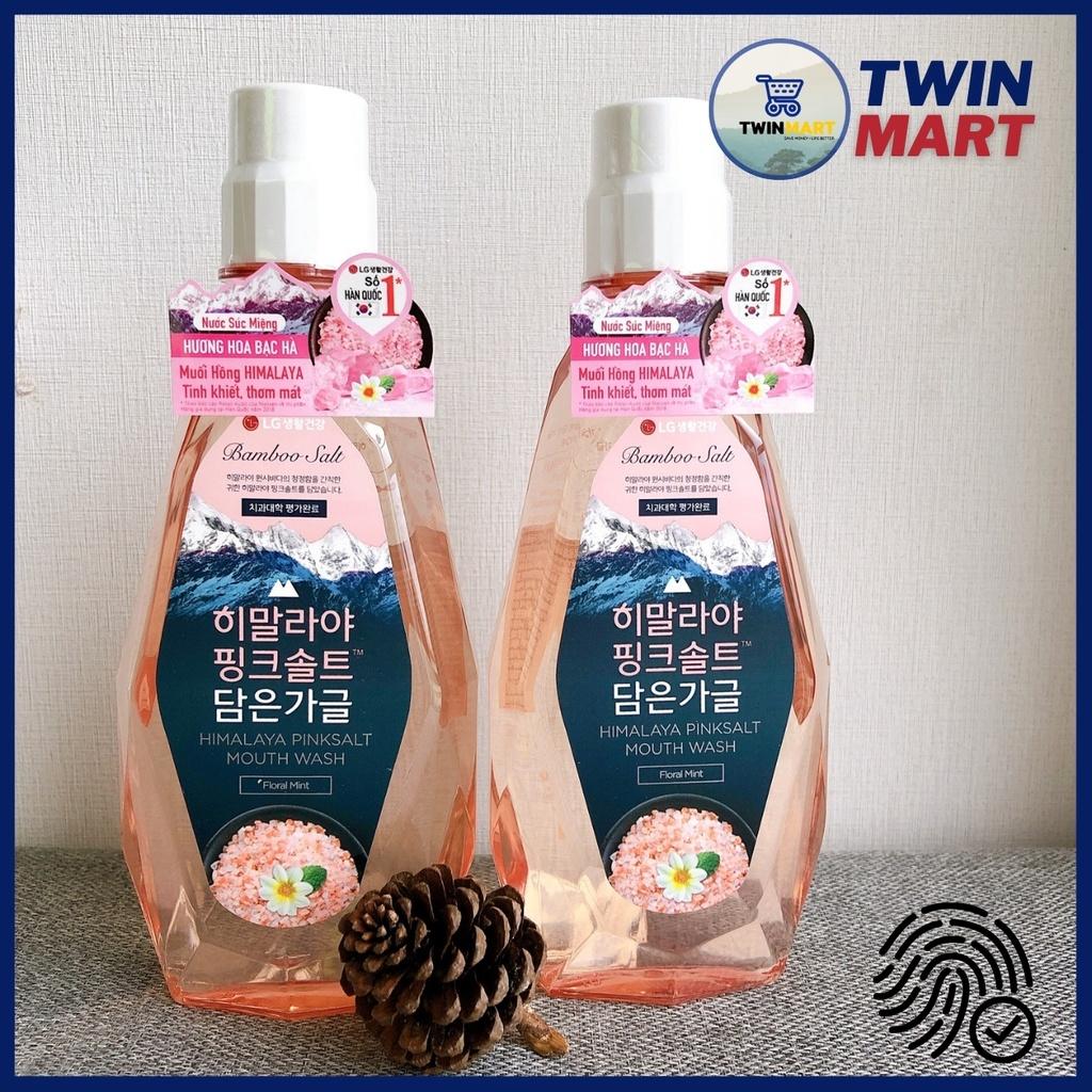 Nước súc miệng Bamboo Himalaya Pink Salt Floral Mint Hương Hoa Bạc Hà 320ml - Hàn quốc