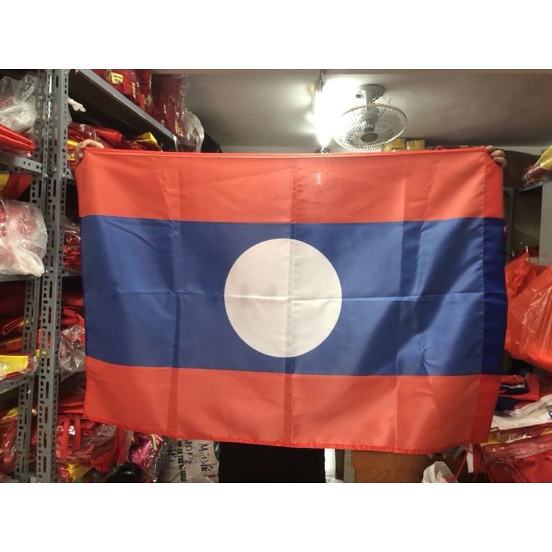 Quốc kỳ Lào in thẩm thấu 1 lớp vải 80x120cm