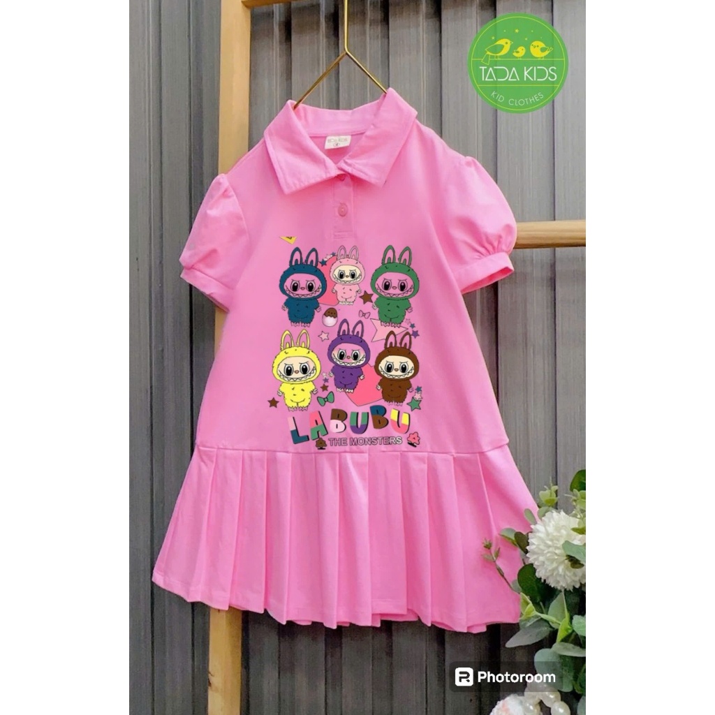Đầm thun cho bé gái LABUBU size 8-40kg chất cotton mềm mịn đẹp