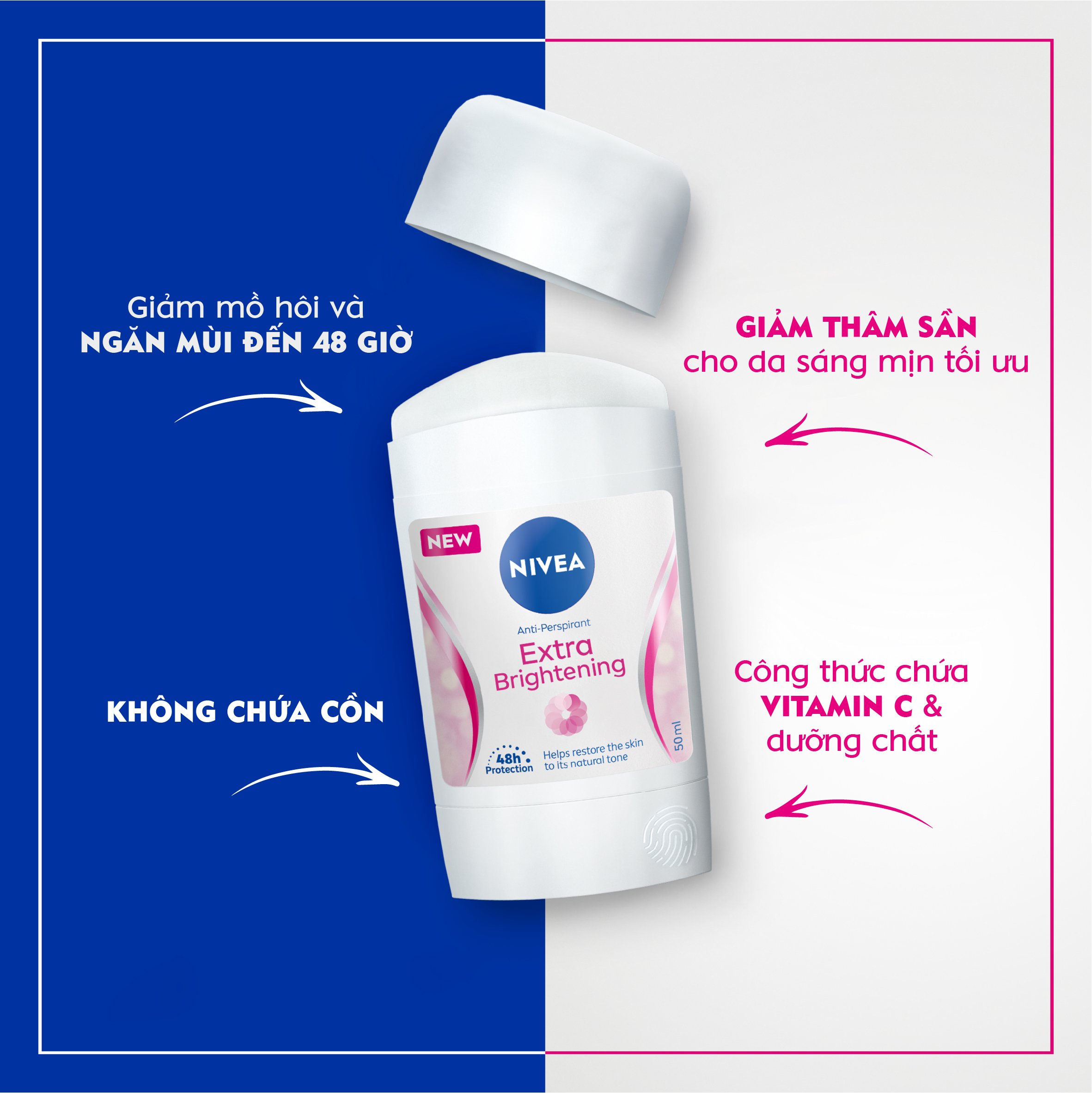 Sáp Ngăn Mùi NIVEA Extra Brightening (50 ml) - 84160