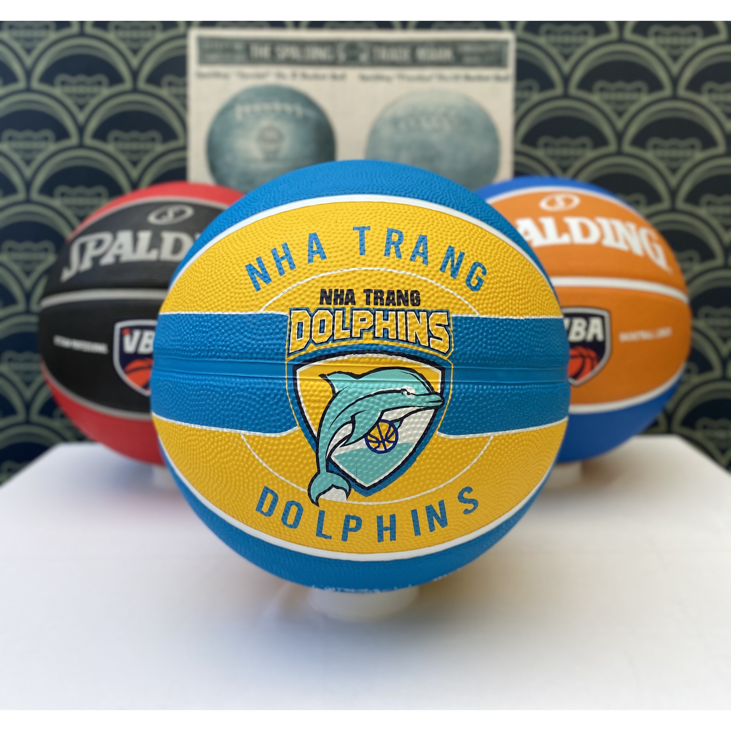 Bóng rổ Spalding NHA TRANG DOLPHINS VBA (2021) size7 cao su Giải bóng rổ các câu lạc bộ chuyên nghiệp Việt Nam