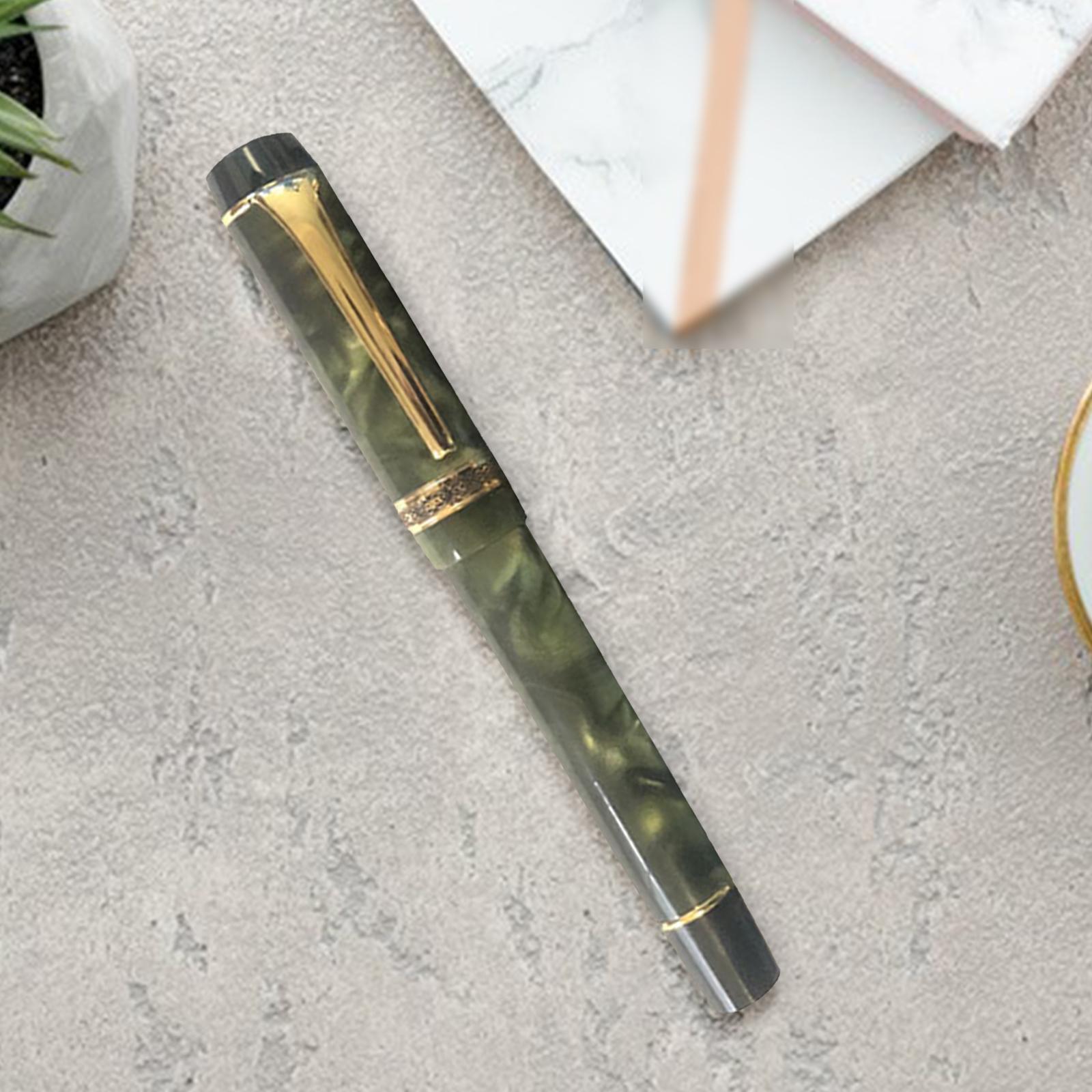 Fountain Pen Golden Clip Ink Pen for Colleague Executive Green