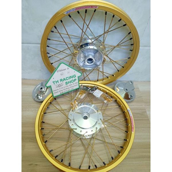 BÁNH CĂM CHO XE WAVE DREAM CUB THẮNG ĐÙM NIỀNG NHÔM YOKO THÁI LAN ĐÙM MA CROM CĂM VÀNG CHÂN ĐEN ĐÃ RÚT CĂM GẮN VỪA NHƯ IN