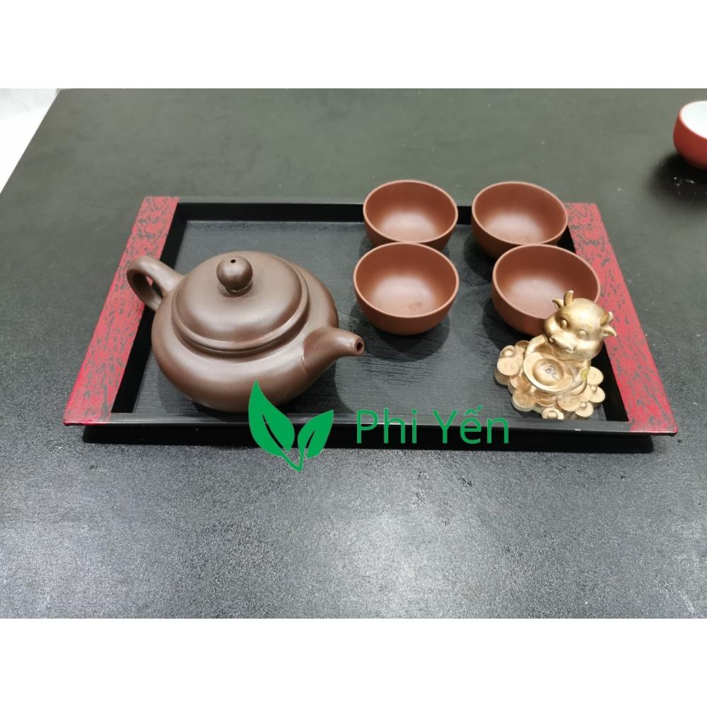 Bộ ấm trà quà tặng tử sa rất kín combo hấp dẫn gồm ấm trà, tống trà, chén trà tử sa siêu đẹp