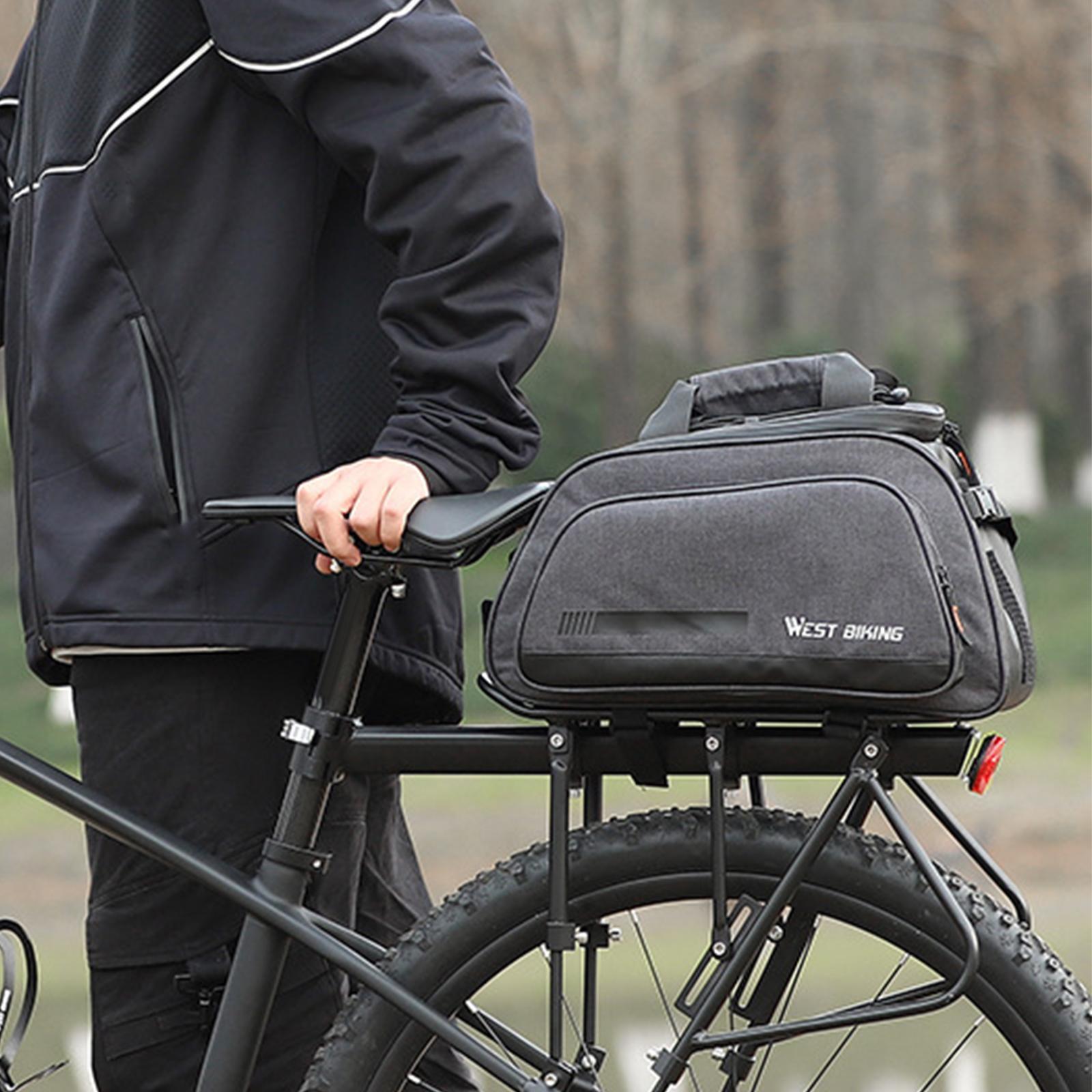 2 in 1 Bike Trunk Bag  Bag Pannier Saddle Bag Rear Rack Insulated