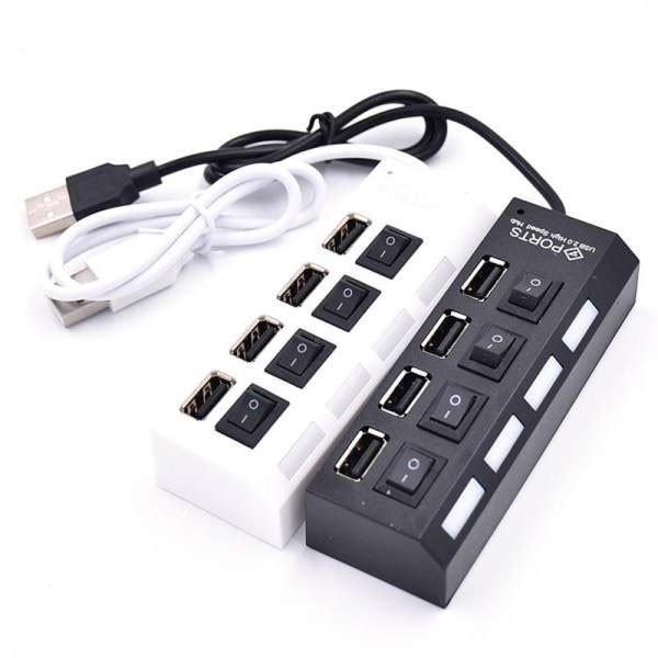 BỘ CHIA USB HUB MÀU ĐEN TRẮNG CHIA USB THÀNH 4 CỔNG CÓ CÔNG TẮC TIỆN DỤNG