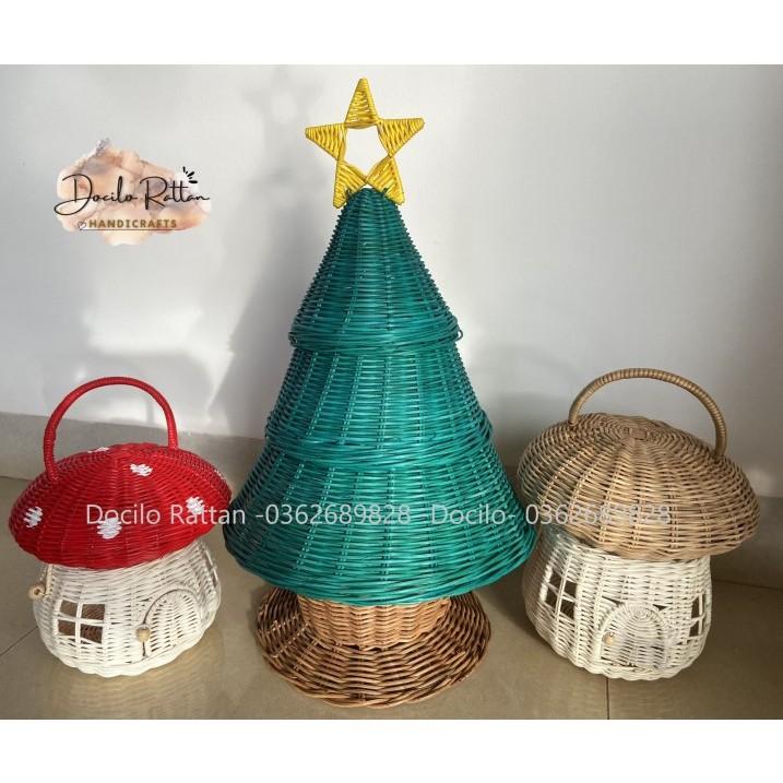Nhà nấm, nhà mây, giỏ nấm mây decor trang trí phòng hoặc đựng đồ cá nhân cho bé. Phụ kiện chụp hình, đóng kịch thần tiên
