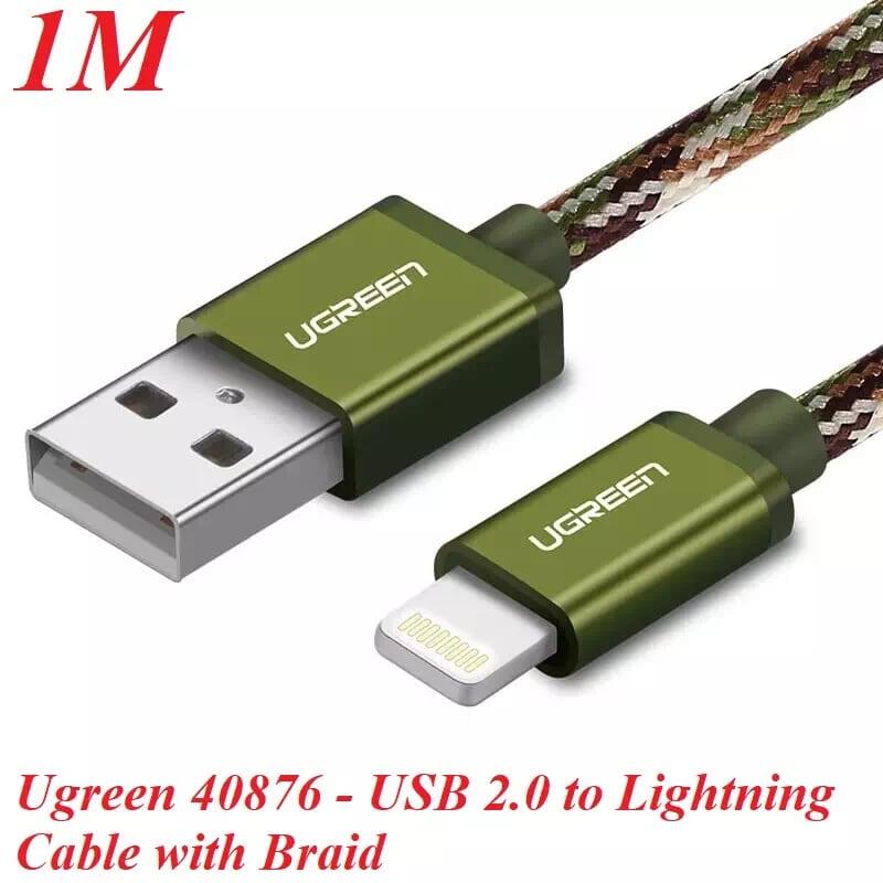 Ugreen UG40876US199TK 1M màu Xanh Cáp Lightning sạc + truyền dữ liệu cho iPhone - HÀNG CHÍNH HÃNG