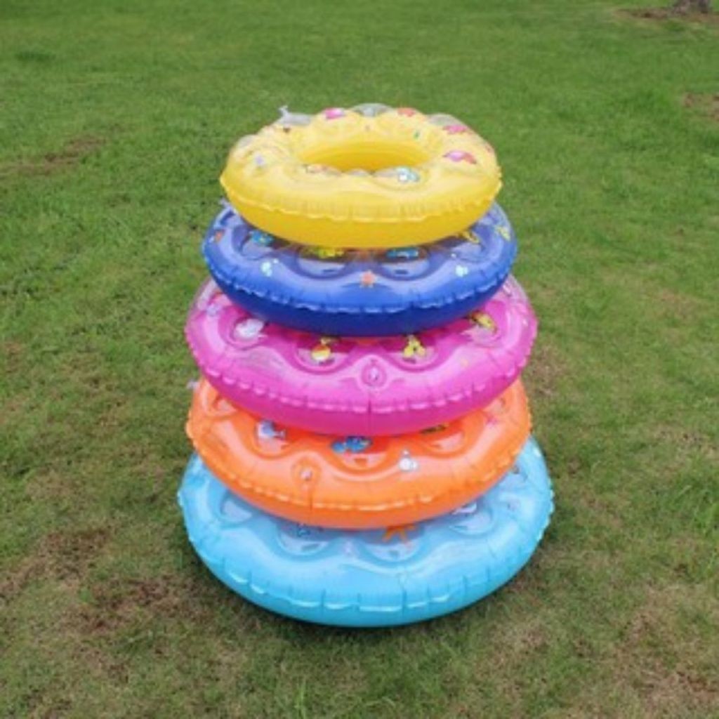 Phao bơi hình tròn cho bé an toàn 2 lớp dày dặn 60 cm - Họa tiết ngẫu nhiên