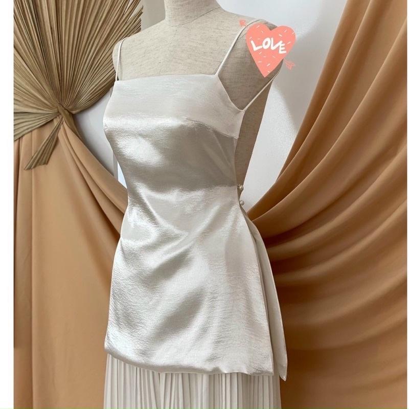 Sét áo lụa satin quần dập ly