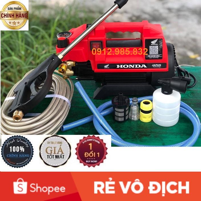 Máy xịt rửa xe máy, ô tô mini áp lực cao BOSCH 3000W Khỏe vô đối có chỉnh áp lực gia đình, dây dài 15m