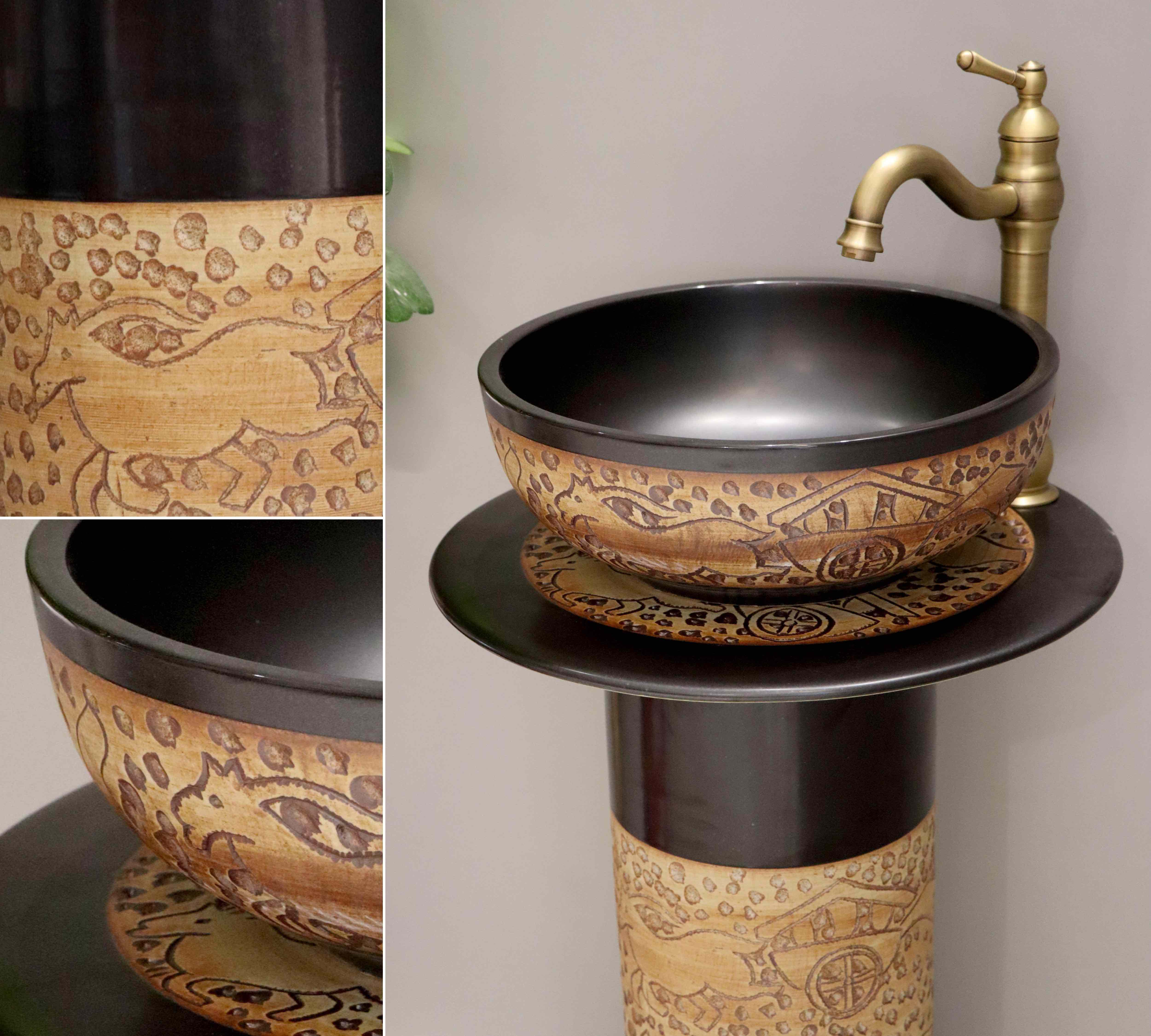 Chậu sứ mỹ thuật lavabo có chân chân EVEREST-CĐC05