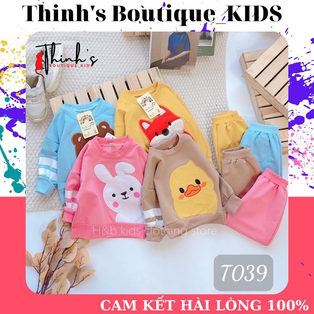 Bộ quần áo trẻ em vải nĩ mỏng, Bộ quần áo thu đông cho bé