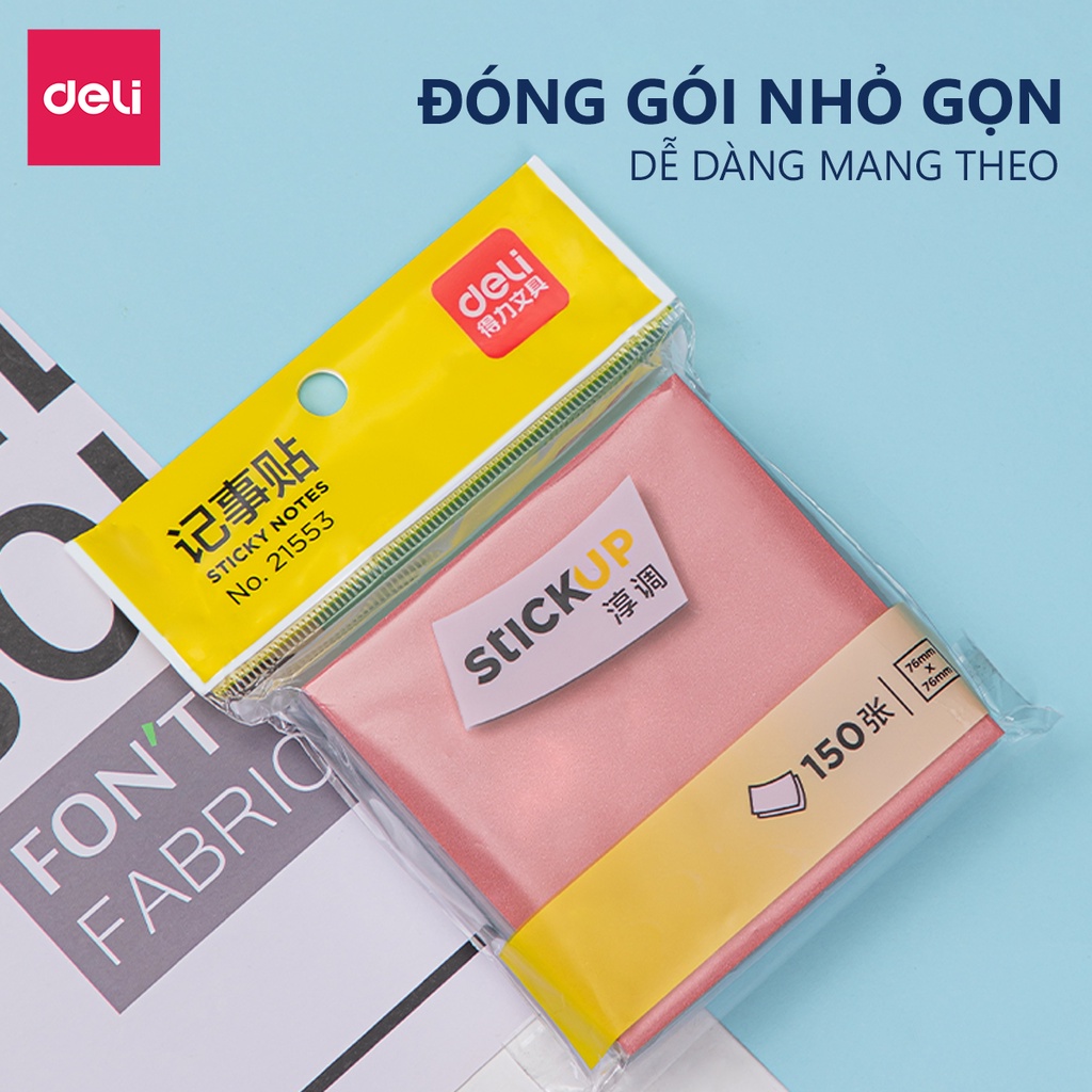 Giấy note giấy nhắn giấy nhớ 6 màu cho bullet journal học sinh Deli - 1 tệp - 21553