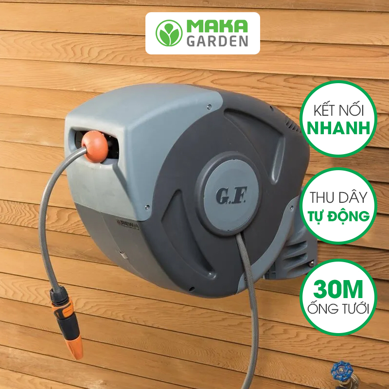 CUỘN ỐNG TƯỚI SÂN VƯỜN THU DÂY TỰ ĐỘNG 30 MÉT GF30 - Ý